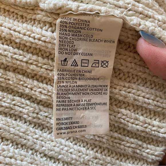 PRANA Delaney Cable Knit Fisherman Knit Long Line Sweater Coat S - Picture 11 of 12